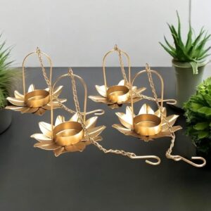Golden Lotus Hanging Tealight