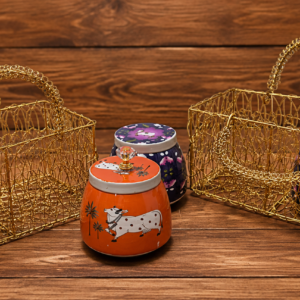 pichwai jar wire basket set