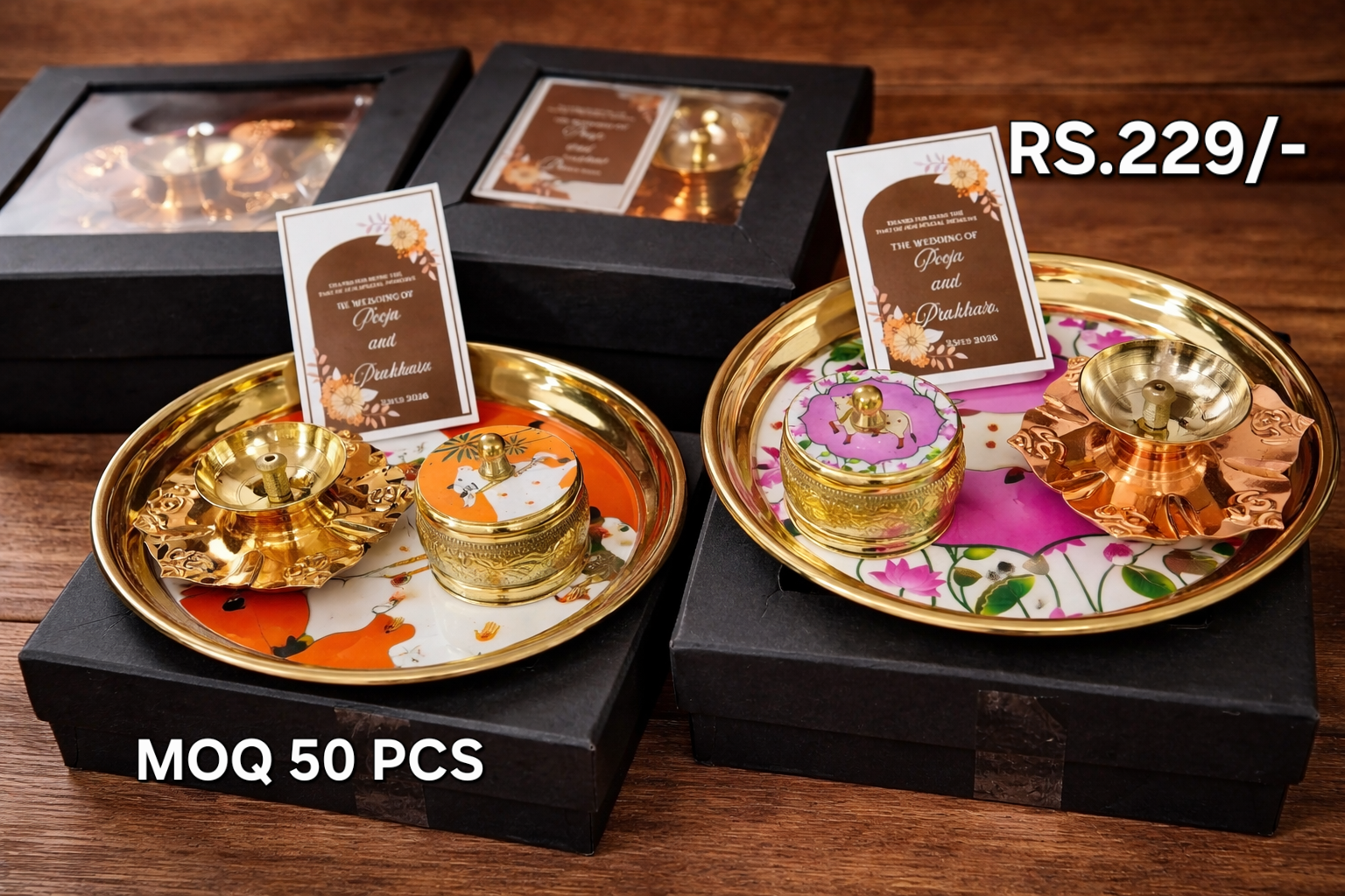 pichwai kumkum pooja set with copper Diya