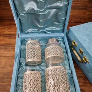 German silver bottle with 2 glass