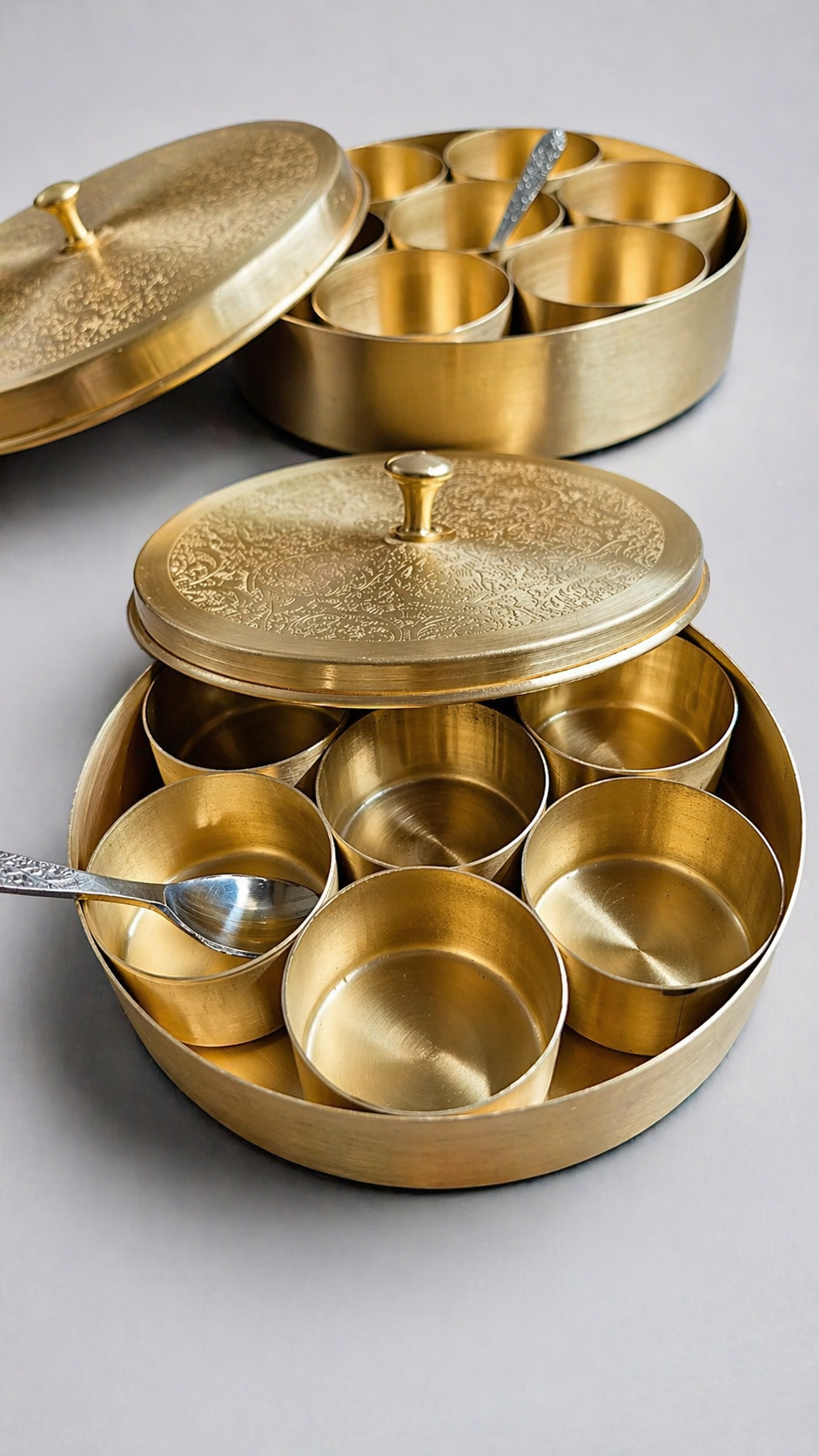 Pure Brass Masala Box (Masala Dani) 5 inch - Image 3