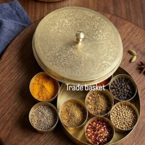 Pure Brass Masala Box (Masala Dani) 5 inch