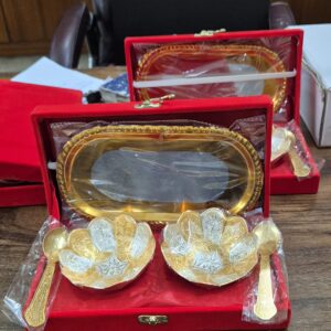 GERMAN SILVER LOTUS BOWL SET