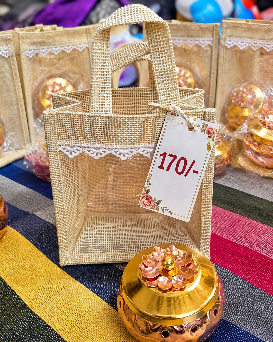 Copper Pot with Jute Bag