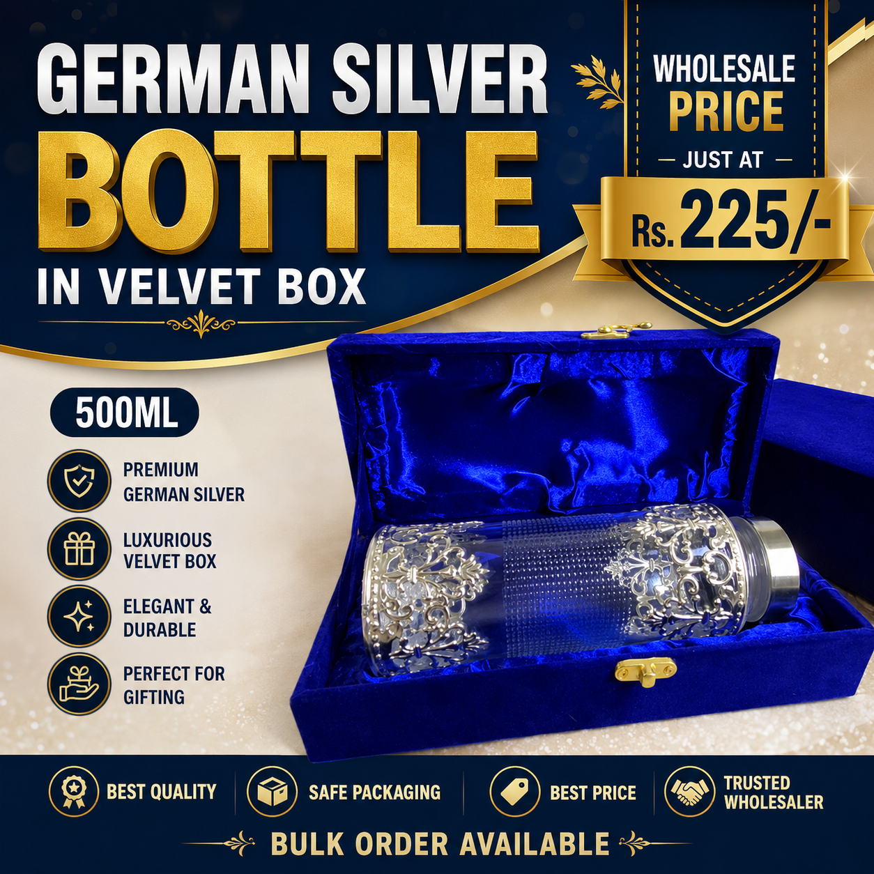 GERMAN SILVER BOTTLE 500ML