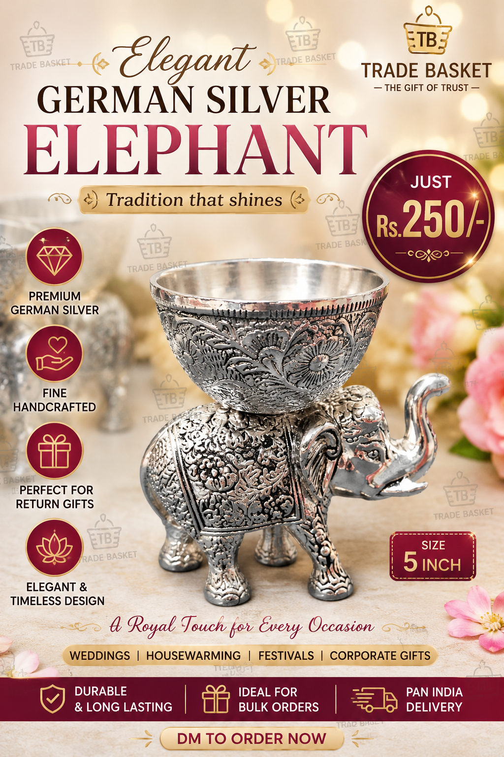 German Silver Elephant Bowl - Image 3