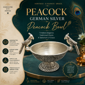 German Silver  Peacock Bowl