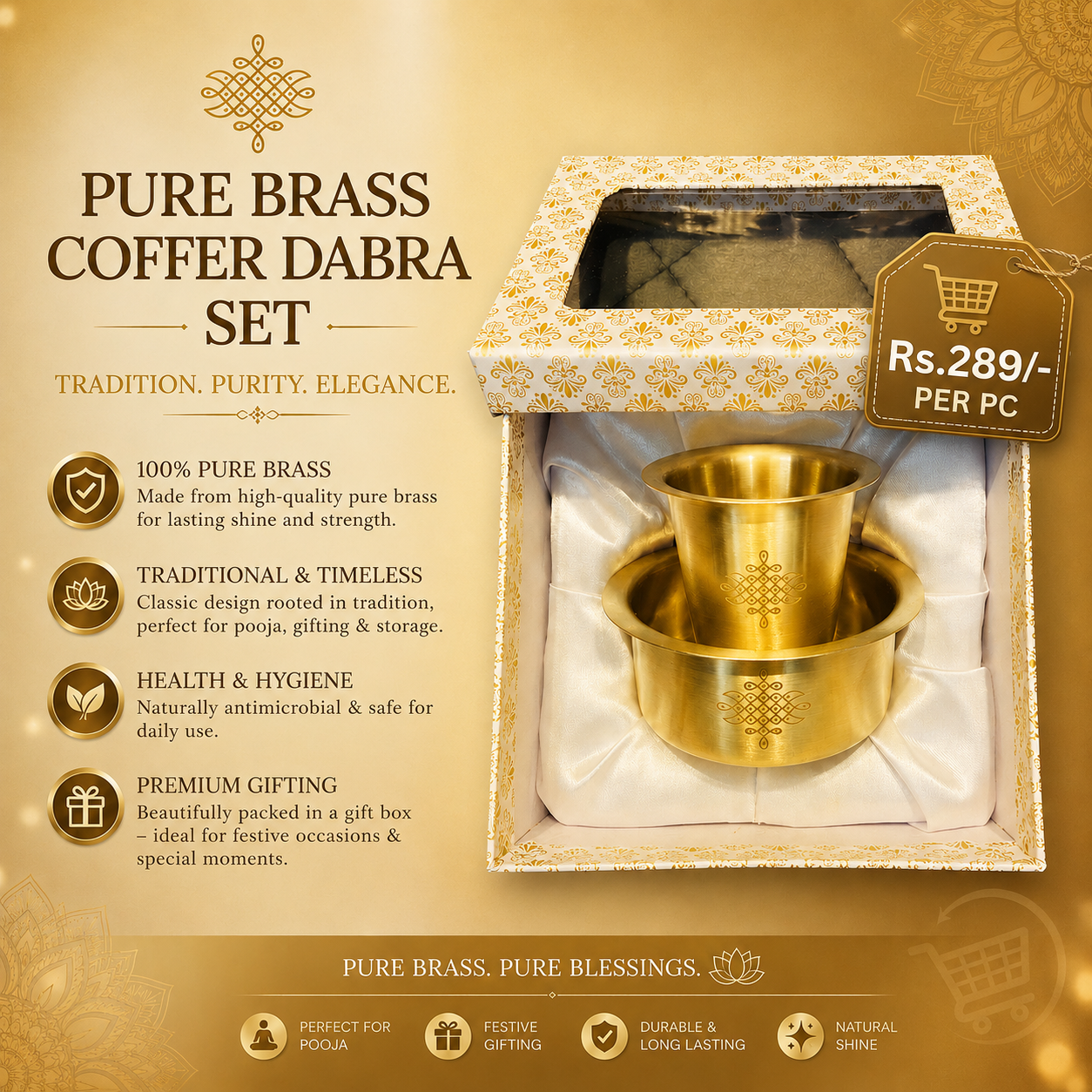 Brass Coffee Dabara set - Image 2