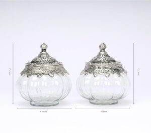 Decorative Aluminium  Glass  Jar