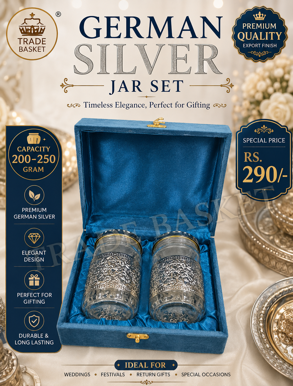 German Silver Jar Set