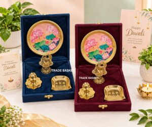 NEW PURE BRASS POOJA SET