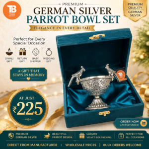 GERMAN SILVER PARROT BOWL